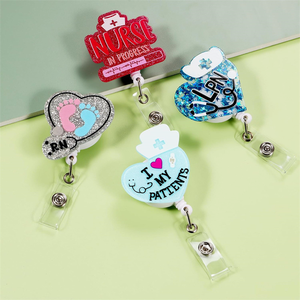 ป้ายอะคริลิคแบบพับเก็บได้พร้อมคลิปจระเข้ที่ใส่บัตรประชาชนแบบถือบัตรพยาบาลกลิตเตอร์พิมพ์โลโก้ - Product Image 5