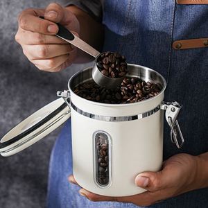 กระป๋องเก็บกาแฟสแตนเลสแบบมีหน้าต่างใส ฝาปิดสุญญากาศ 1.8 ลิตร พร้อมตัวติดตามวันที่แบบหมุนได้  โลโก้สั่งทำได้ - Product Image 2