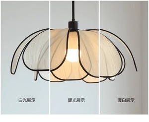 Lámpara de Techo Moderna de Cristal, Lámpara LED con Marco de Madera, Montaje en Superficie, Cubierta Acrílica, IP44, 3500K, Blanco Cálido, CRI80, Garantía de 3 Años - Product Image 1