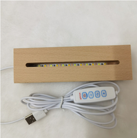 Présentoir en bois de rectangle de base de lumière de LED pour le cristal acrylique