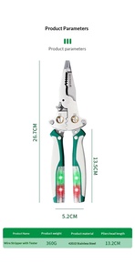 Key Plate Multi-function <b>Wire</b> Stripping Pliers Electricians Measuring Pen Insulated <b>Wire</b> Winding Manual Metal Industrial Grade - Product Image 6