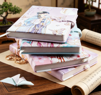 Carnet de notes créatif de style chinois ancien, journal intime vintage Hanfu avec pages intérieures 3D, fermeture magnétique papillon en papier