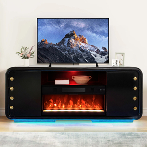 Meuble TV Miroir avec Éclairage RGB et Quatre Tiroirs <span class=keywords><strong>de</strong></span> Rangement, Table TV pour Salon, Meuble <span class=keywords><strong>de</strong></span> Canapé, <span class=keywords><strong>Tapis</strong></span> - Product Image 6