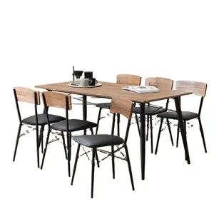 Japan Hot Sell Eettafel Met 6 Stoelen Metalen Meubels Eettafel Set Voor Zes Voor Woonkamer