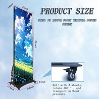 HD P2.5 P3 Intérieur Intelligent Écran Partagé Mobile LED Signe Publicité Au Sol Vertical Affiche Magasin De Détail Animation