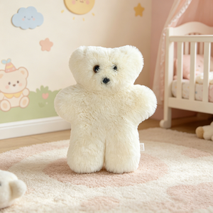 Jouet de sécurité pour bébé en peau de mouton écologique, fait main, en fourrure douce de <span class=keywords><strong>laine</strong></span>, peluche naturelle en peau d'agneau pour les tout-petits - Product Image 1