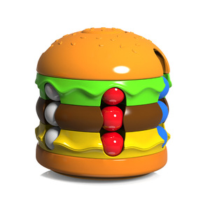 Mainan Edukasi Anak TikTok Viral <span class=keywords><strong>Burger</strong></span> Magic Bean Cube Fries Rotating Ball Plastik Pereda Stres Fidget Spinner - Product Image 5