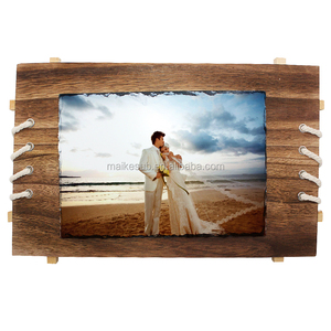 Cadres <span class=keywords><strong>photo</strong></span> personnalisés en ardoise de roche pour des occasions spéciales-cadeau en pierre peint à la main pour l'anniversaire de bébé <span class=keywords><strong>naissance</strong></span> de la Saint-Valentin - Product Image 1