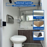 Promotion : Remorque Sanitaire Portable de Luxe à 4 Cabines, à Double Essieu, avec Urinoir et Lavabo, pour Événements Extérieurs et Chantiers