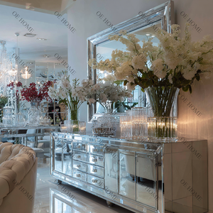 ตู้วางทีวีแบบปรับได้ทันสมัย ดีไซน์หรูหรา ประดับคริสตัลกระจกบดละเอียด พร้อมกระจกเงา เป็นมิตรกับสิ่งแวดล้อม ใช้เป็นตู้เก็บไวน์และเฟอร์นิเจอร์ภายในบ้าน - Product Image 1