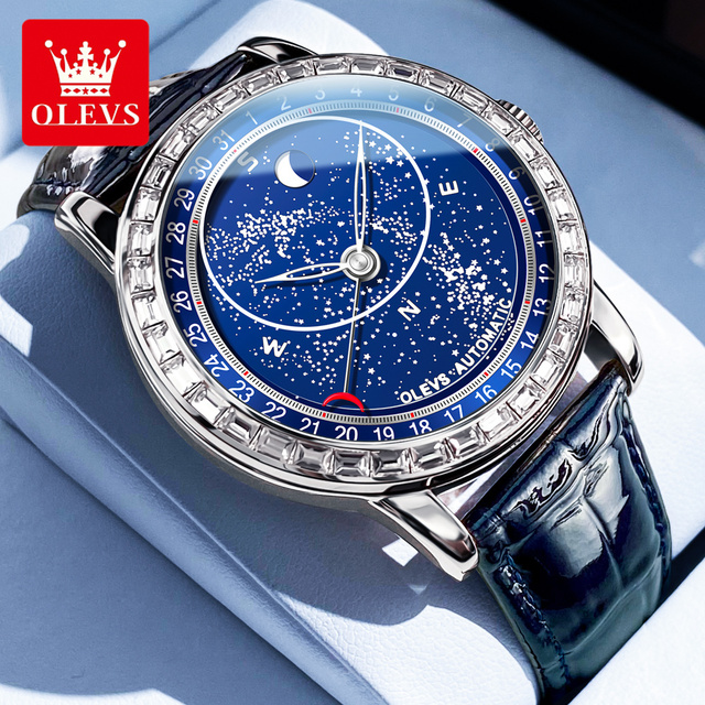 OLEVS 9923 China Most Popular Products OEM Watch Moon Phase Automatic Mechanical Watches for Men