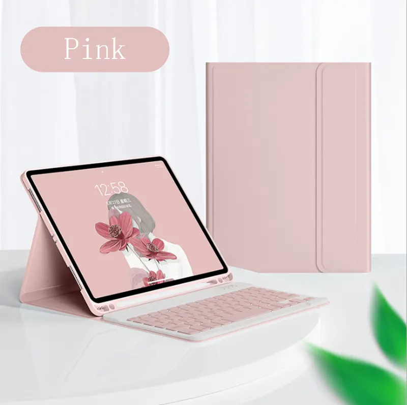 2022 Best Seller New Design Colorful Wireless Keyboard Back Cover Case With Stand Table For iPad 12.9 5Th Gen