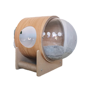 All Seasons Indoor Massivholz Haustier Möbel Raum Kapsel Katzen bett mit transparentem Design Komfortable Leder Kätzchen Hunde haus - Product Image 4