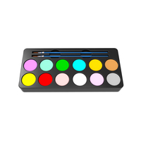 Kit de peinture faciale avec drapeau du brésil, 18 couleurs, pour fille nue, dessin de football, halloween, maquillage en néon