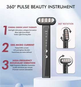Appareil de soin de la peau de voyage à 360 degrés, baguette de beauté, luminothérapie, micro-courant et masseur oculaire vibrant - Product Image 3