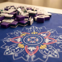 Juego de Mahjong Americano de 160 Piezas en Morado Vibrante, Fichas Acrílicas de 4 Capas, Portátil, Entretenimiento de Póker Profesional, Regla NMJL