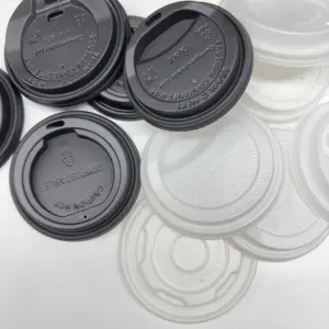 Biodegradable Compostable Paper Coffee Cups PLA Lamination With Lid Domed Lid Coffee Lid