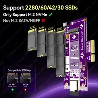 JEYI Wi-Fi Remote Power Reset Switch PCIe 5.0 M.2 Adapter 128Gbps Kontrol Aplikasi PC Desktop untuk 2280 2260 2230 SSD OEM