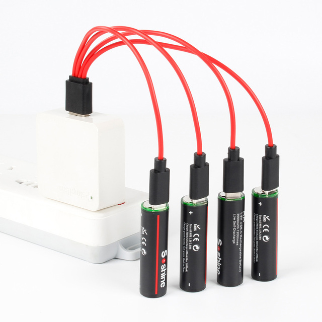 USB AA 1.5v Li-ion Rechargeable Batteries 2600mWh With Cable