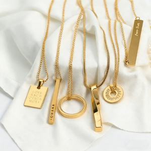 Collares con Dijes Modernos Personalizados 2026, Joyería Minimalista Hipoalergénica, Collar de Acero Inoxidable 316L con Baño de Oro PVD de 18k para Mujer - Product Image 1