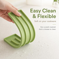 Repose-cuillère en silicone pour comptoir de cuisine, support de couvercle de casserole, support d'ustensiles en silicone résistant à la chaleur, plateau anti-goutte pour cuillère et couvercle de pot