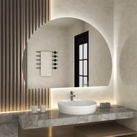 Miroir LED moderne certifié ETL pour projets hôteliers et appartements, personnalisable, qualité commerciale