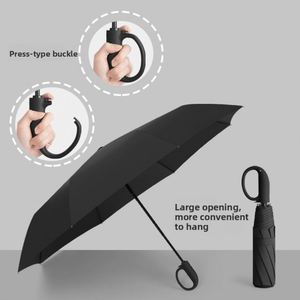 Parapluie pliant portable robuste et entièrement automatique à verrouillage annulaire pour hommes et femmes, idéal pour les cadeaux d'entreprise transfrontaliers - Product Image 2