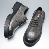Nuove Scarpe da Cerimonia Britanniche da Uomo in Vera Pelle con Suola Spessa, Chiusura a Bottone, Aumento di Altezza, Antiscivolo e Impermeabili