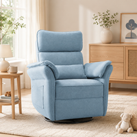 Fauteuil inclinable électrique moderne, pivotant et inclinable, avec port de charge USB, revêtement en tissu, structure en bois, pour salon et chambre d'enfant