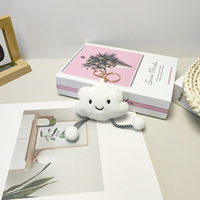 Adorable Pendentif Sac en Peluche Rempli de Coton, Mignon Nuage Souriant avec Porte-clés, Décoration Suspendue Douce pour Filles