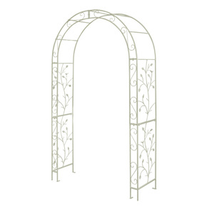 Arc de rose avec arche décorative pour oiseaux en fer, support pour plantes grimpantes, support pour plantes moderne du milieu du siècle - Product Image 6