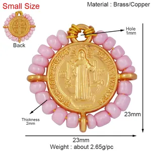 Mode Bohème Style Coloré Perles De Verre Pendentif Charme, Religieux Jésus Vierge Marie Bijoux Collier Bracelet Fourniture K50 - Product Image 3