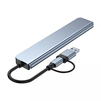 Hub USB-C 7-en-1 avancé Xput 4K pour adaptateur, charge rapide PD 100W, en alliage d'aluminium, en stock pour MacBook Pro et iPad Pro