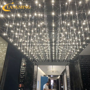 Moderne Hotel Project Custom Decoratie Hoge Plafond Luxe Roestvrij Staal Starlight Kroonluchter Hanglamp - Product Image 6