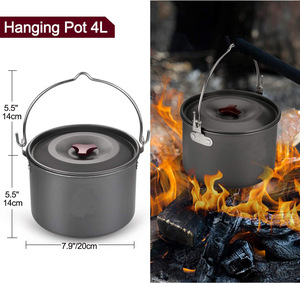 <span class=keywords><strong>Set</strong></span> di Pentole da Campeggio Multifunzionale in Alluminio per 6 Persone con Fornello Pieghevole Portatile e Teiera - Product Image 3
