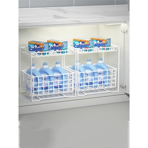 Kitchen Cart Under-sink Storage <b>Rack</b> Kitchen Cabinets Dishware <b>Plate</b> Storage Pull-out Spice <b>Rack</b> Modern Metal Design Adjustable - Product Image 5