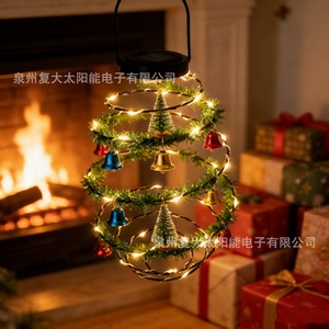 Solar Spiral Christmas <b>Light</b> Led Hanging Decor With Bells And <b>Tree</b> Outdoor Holiday Lighting Ip65 2 Year Warranty - Product Image 2