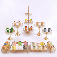 Support de présentation de desserts de haute qualité pour fête d'anniversaire, service de thé de l'après-midi, décoration en verre miroir, ensemble de supports à gâteaux et à collations