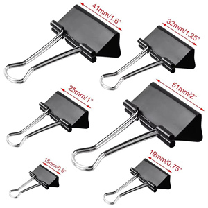 100 pièces Clips de reliure en métal multi-usages repliables avec boîte en PVC carré nickelage produit Shenzen - Product Image 1