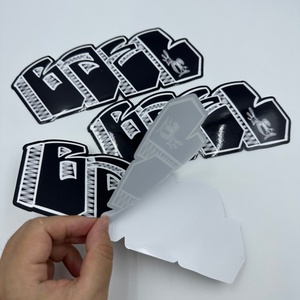 Papier d'art résistant transparent 50X50mm Impression holographique Finition brillante Hamburger Carnet Pizza Snacks Carton Tasse à thé Logo Autocollant - Product Image 4