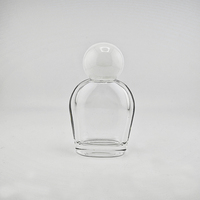 Flacon de parfum en verre transparent 30ml & 50ml & 100ml avec bouchon blanc sphérique Récipient de parfum rechargeable de forme unique