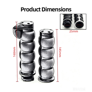 Puños de aluminio de 25 mm para motocicleta Harley, 4 secciones, asistencia para acelerador, puños de manillar de fácil tracción, negro cromado - Product Image 3
