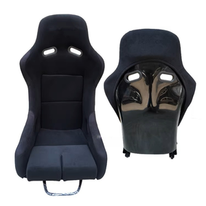 Asiento de coche de carreras de cuero genuino MR para McLaren 650 terciopelo negro costura roja Kootu tija de sillín de carbono piezas de asiento de coche de cuero genuino - Product Image 4