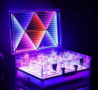 Boîte à vin en plastique personnalisée Art Déco pour bar, boîte de nuit, fournitures LED pour bouteille, porte-gobelet VIP, collection, valise, glorificateur