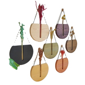Bohême intérieur mur planteur fleur Vase bois Propagation Station avec Tube en bois suspendu jardinière <span class=keywords><strong>cadeau</strong></span> - Product Image 1