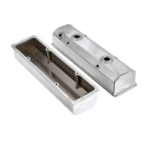 1960-1986 SBC 283-400 <span class=keywords><strong>V8</strong></span> Cubiertas de válvula de aluminio fabricadas con tubos de ventilación Bloque pequeño para Chevy - Product Image 5
