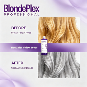 BlondePlex Hair - Tónico Morado Anti-Amarillo <span class=keywords><strong>para</strong></span> Cabello <span class=keywords><strong>Rubio</strong></span>, Champú Morado <span class=keywords><strong>para</strong></span> Eliminar Tonos Amarillos, Champú Violeta Plateado 400ml ODM/OEM - Product Image 4