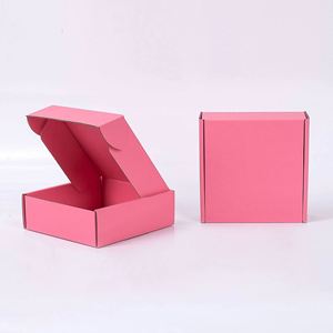 Wholesale Luxury Printed Pink <b>Small</b> Corrugated Recyclable Shoe & Clothing Mailer Boxes for Welcome Gifts - Product Image 2