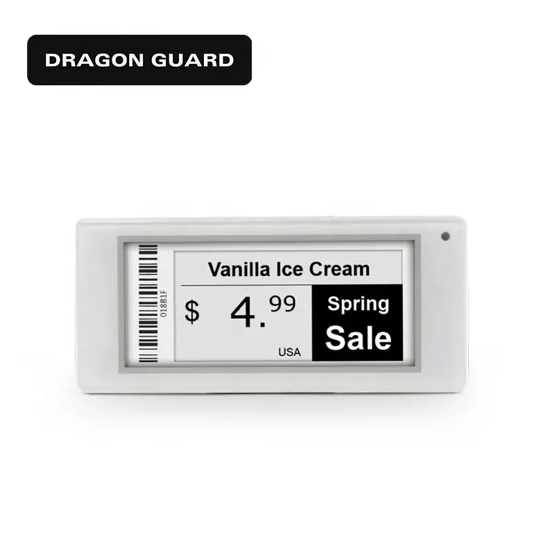 DRAGON GUARD produttore all'ingrosso 2.66 pollici nero di alta qualità ESL cartellino del prezzo digitale etichetta elettronica ESL