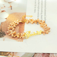 Vente en gros de bracelet avec nom personnalisé pour femme avec nœud papillon cubique en zircon bijoux à bricoler soi-même accessoires pour bracelet